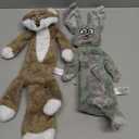 HGB No Stuffing Dog Toys for Aggressive Chewers, Squeaky Crinkle Plush Dog Toys to Keep Them Busy & Puppy Teething for Small, Medium, Large Breed, Cute Bunny & Redfox