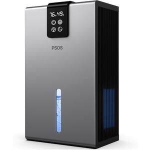 Dehumidifier, Dehumidifiers for Home, 98 OZ Water Tank, (1000 sq.ft) Quiet Dehumidifier for Basement Bedroom Bathroom with Humidity Display, Auto Shut Off, Relaxing 7 Color Ambient Light(Gray)