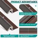 Yuntau 5 Pcs Screw on Door Weather Stripping 42" 36" Weather Stripping Door Seal with Aluminum Carrier and Foam Gasket Exterior Weatherstripping V Shaped Soundproof Seal for Sides and Top (Brown)