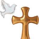 44" Cross & 26" Dove Balloon Set - Gold, White - Religious Occasion - Unisex Kids - 3 Pieces