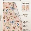 Flour Sack Kitchen Towels - Set of 2 Cotton Dish Towels with Hanging Loop Decorative 16x26 Inch Absorbent Cute Design for Housewarming Gifts, Shroom Butterfly