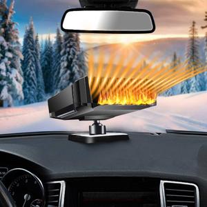 24V Car Heater, ABS Car Fan Heater, Windshield Heating Defrost Defogger with Plug in Cigarette Lighter, Car Windscreen Demister (Black)