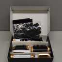 6 in ONE Hair Dryer Brush, Blow Dryer Curling Wand Hair Styling Tools Set, Ionic Hot Air Massage Oval Blowout Hair Dryer, Left&Right Hair Styler (Light White)