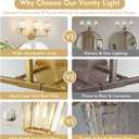 Bathroom Light Fixtures, Modern Vanity Light with Crystal Glass Shade, 3-Light Lighting Fixtures Over Mirror, Wall Light Lamp E26 Socket Vanity Light for Bathroom, Powder Room, Hallway