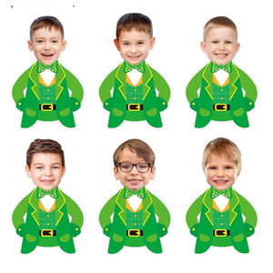 36 Pcs St. Patrick's Day Leprechaun Gnome Cutouts for Bulletin Board Decoration with Photo Space for DIY Photo Craft Shamrock Classroom Party Décor (Leprechaun-M) Pack of 8
