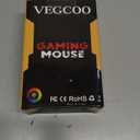 VEGCOO Wireless Gaming Mouse, C30 Silent Click Wireless Rechargeable Gaming Mouse with Double-Click Key and Colorful LED Lights, 3 Level Adjustable DPI for Gaming and Working (Blue)