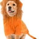 DELIFUR Dog Halloween Lion Costume - Adorable Pet Dress Up Clothes Animal Warmth Cosplay Holiday Coat for Small and Medium Dog Funny Outfit Comfort (Orange Lion, Large)