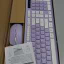 Wireless Keyboard and Mouse Combo, Full-Sized Wireless Keyboard and Adjustable DPI Mouse, 2.4GHz USB Receiver, Silent Keyboard and Mouse for PC, Windows, MAC, Desktop, Laptop(Purple)