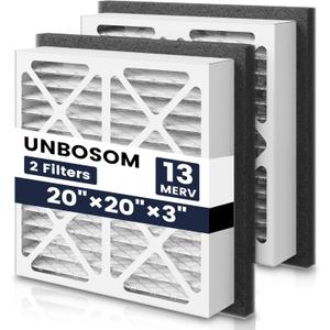 2 Pack 20x20x3 furnace filter MERV-13 Pleated Air Filter Replacement Compatible with Zephyr VGF Series 20x20x3 Whole Home Return Air Grille Filter, White