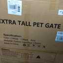 Amibud 41'' Extra Tall Baby Gate for Large Dogs Pets Indoor No Jumping Over, 30-32.6'' Wide Heavy Duty Puppy Gate for Doorways, Pressure Mounted Metal Gate for Child Toddler No Tools Needed(White)