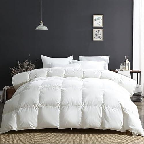 APSMILE King Luxury Organic Cotton All Season Down Feather Fibers Comforter, High Fill-Power Medium Warmth Duvet Insert (106x90, Ivory White)