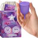 Venus Menstrual Cup  100% Medical Grade Silicone Reusable Period Cup  Unique Design to Ease Your Period Cycle  Eco-Friendly Tampon Alternative  Designed in USA  Size Small  Purple