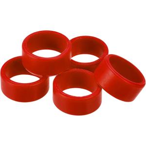 MECCANIXITY Silicone Rubber Bands Rings Non-slip 1" Red for Wrapping Paper, Cord Wraps, Bundle 5pcs