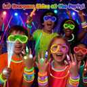 LovesTown 260PCS Glow in the Dark Party Supplies for Kids Adults, Light up Party Favors with LED Glasses Glow Sticks Bulk Finger Lights Light up Rings for Goodie Bags Fillers Raves Accessories