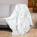 WOOMER Electric Heated Throw Blanket(50"x 60"), Soft Faux Fur Fast Heating Blanket with Multi-Color Option, 4 Heating Levels & 4H Auto Off, Machine Washable, Over-Heat Protection