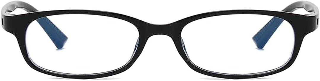 HJSTES Retro Clear Rectangle Glasses for Women Men Fake Blue Light Blocking Lens Narrow Frame Non Prescription Eyeglasses (Black)