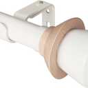 SKYPLUS LIVING Nordic Style White Single Curtain Rod Set with Decorative Finials, 36-72 inch, Standard Single Drapery Rod for 1 Pack, 1 Inch diameter, Adjustable Length (36-72'', White)