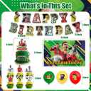 42Packs Soccer Ronaldo Birthday Party Supplies Pack IncludesBannerCake TopperBlackdrop,Balloons for Soccer Ronaldo Party Supplies