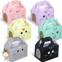Fainne 24 Pcs Party Favors Boxes Foldable Treat Gift Boxes Candy Goodie Cases Decorations Adopt Pet Gift for Birthday Wedding Bridal Shower Party Favors(Cat)