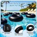 4 Pcs 28" Black Inflatable Pool Float, Summer Beach Party for Adult | Swim Tube Bulk Swimming Ring Pool Floaties, Summer Vacation Beach Themed Party Bachelorette Party Decor