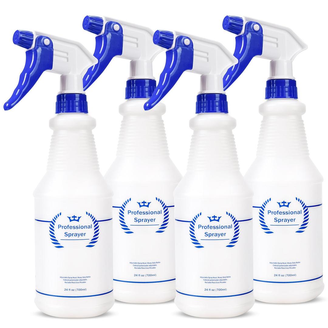 Bealee Plastic Spray Bottles 4 Pack, 24 Oz, All-Purpose Sprayer for Cleaning Solutions, Heavy Duty Spraying Leak Proof Mist Empty Water Bottle for Planting, BBQ, Pet with Adjustable Nozzle, Blue Bealee Plastic Spray Bottles 4 Pack, 24 Oz, All-Purpose Sprayer for Cleaning Solutions, Heavy Duty Spraying Leak Proof Mist Empty Water Bottle for Planting, BBQ, Pet with Adjustable Nozzle, Blue