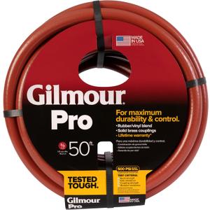 Gilmour Pro Commercial 3/4" x 50' Heavy Duty Water Hose, Durable and Kink Resistant 50 ft Garden Hose