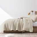 ROARINGWILD Neutral Beige King Size Quilt Bedding Sets with 2 Pillow Shams, Lightweight Soft Bedspread Coverlet, Quilted Blanket Thin Comforter Bed Cover for All Season, 3 Pieces, 104x90 inches