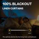 Brown Blackout Pleated Look Curtains 96 Inches Long 8 ft Length for Patio Sliding Door Living Room, 100% Light Blocking Linen Textured Curtains 72 Wide 2 PCs Back Tab Rod Pocket Hook Belt