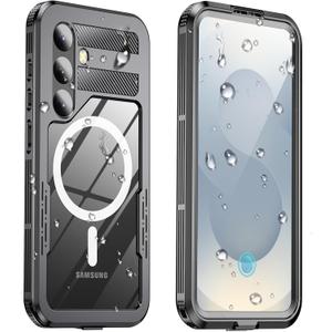 for Samsung Galaxy S25+ Plus Waterproof Case, [Fit for Magsafe] [IP68 Water Proof] [Built-in Screen Protector], Magnetic Heavy Duty Military Grade Rugged Phone Case for S 25+ Plus 6.7", Black