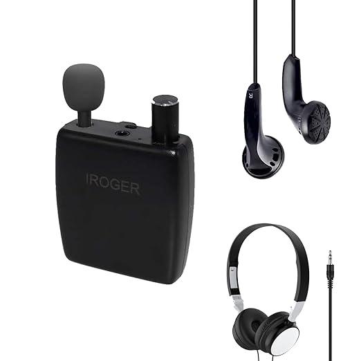 IROGER Rechargable Hearing Amplifier for Seniors, Personal Sound Amplifier with Directional Mic, Headphone, Mini Earphone