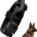Tactical Dog Collar for Medium Large Dogs, Military Grade Nylon K9 Collar with Control Handle, Heavy Duty Metal Buckle, AirTag Holder & Patches, Adjustable for Training Walking Hiking（L）