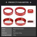 LECART 7 PCS Metal Window Button Switch Cover & AC Switch Knob Cover Fit for Jeep Wrangler JL JLU Gladiator JT 2025-2018 Car Interior Accessories Stylish Auto Decorations Decal Sticker Trims Red