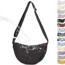 BESMART Black Small Nylon Crescent Crossbody Bag for Women Men Trendy, Waterproof Crescent Sling, Lightweight Travel Purses