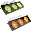 Coral Frag Holder Acrylic Coral Rack with Powerful Double Suction Cup and Placstic Screws Suitable for Household Fish Tanks (2pcs 3 Plug Hole,Fluorescent Green and Orange)