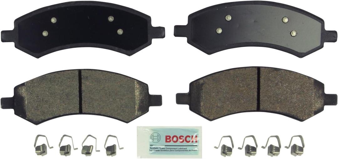 BOSCH BE1084H Blue Semi-Metallic Disc Brake Pad Set With Hardware - Compatible With Select Chrysler Aspen; Dodge Dakota, Durango, Ram 1500, Mitsubishi Raider, Ram 1500, 1500 Classic, Dakota, Front 