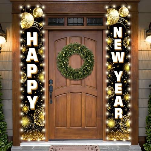 KatchOn, XtraLarge Happy New Year Banner with Lights - 72x12 Inch | Light Up New Years Decorations 2026 | New Years Eve Party Supplies 2026, Nye Decorations 2026 | Happy New Year 2026 | Nye Decor 2026