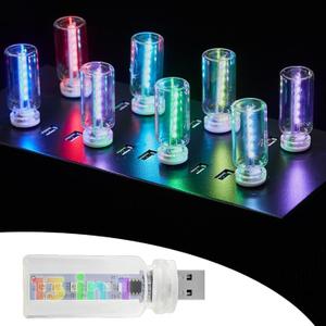 13 in 1 Car USB Night Light, Touch Adjustment Interior Car Lights, Portable Mini Glass Bottle LED Bulb Night Lights for Car, Camping, Party, Holiday Decoration, Bedroom, Desktop