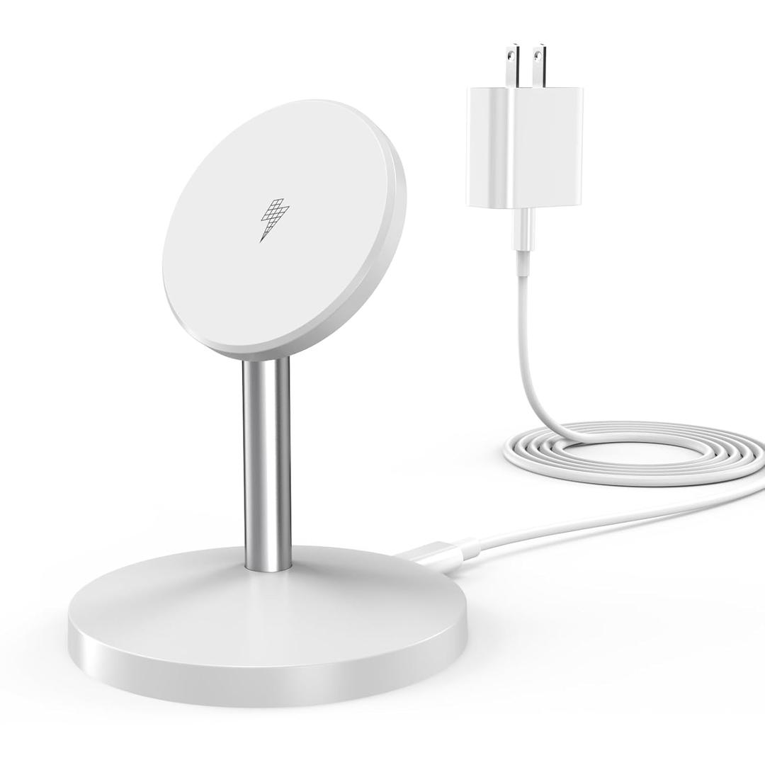 Magnetic Wireless Mag Safe Charger iPhone Stand,Magnet Wireless iPhone Charger Stand 6FT Fast Mag-Safe Charging Station Pad for Apple iPhone 16 Pro Max/16/16 Plus/15 Pro Max/14/13/12,AirPods Pro 2/3/4 (White)