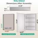 TokeShimi 24 x 32 Mirrored Medicine Cabinet, Assembly Required, Silver Medicine Cabinet for Bathroom, Tempered Beveled Mirror, Stepless Adjustable Shelves, Recessed/Wall Mounted