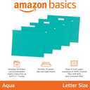 Amazon Basics Hanging File Folders with Adjustable Tabs for Document Organization, Letter Size, Aqua, 25-Pack