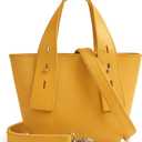 S-ZONE Leather Mini Crossbody Tote Bag Satchel Top-Handle Handbags Shoulder Purses with Adjustable Handle Strap