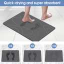 Veeloim Stone Bath Mat Diatomaceous Earth Shower Mat Non-Slip Super Absorbent Diatomite Stone Bath Mats for Bathroom Floor Quick Drying Natural Easy to Clean, 1'3" x 1'11"
