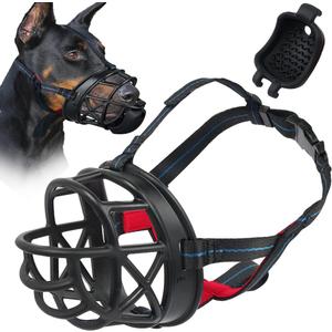 BARKLESS Dog Muzzle, Basket Muzzle with Slow Feeder for Positively Leading, Anti Biting Chewing Licking and Scavenging, Suitable for Small Medium Large Dogs for Grooming and Nail Trimming  (PVC, Husky & Doberman)