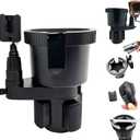 LycoGear Adjustable Car Drink Cup Holder Organizer Expander Mount w/Universal Ham CB Radio Microphone Mic Hanger Holder for ThermoFlask Coleman Yeti Hydro Flasks Nalgenes Camelbak Insulated Tumbler