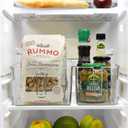 2pcs Clear Kitchen Storage Bins, pantry organizers and storage, Small Clear Containers for Organizing, Fridge Organizer, Cabinet Shelf Storage Bins (M+S)