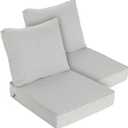Goodgoods 25x28 Outdoor Deep Seat Cushions 2-Pack, 35D Foam, Gray