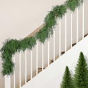 2 Pcs Christmas Norfolk Pine Garland, 6 Ft Dense Pines Realistic Touch Garland Ornaments, Greenery Artificial Pine Cypress Garlands for Christmas Holiday Mantle Fireplace Table Home Decor