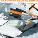 26" Car Snow Brush & Ice Scraper | 2 - in - 1 Winter Tool with Premium Bristles for Cars/SUVs/Trucks  Rotating Head, Heavy - Duty ABS | Ergonomic Foam Grip (FlameFoam Orange)