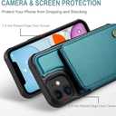 Vinich for iPhone 11 Wallet Case with Card Holder, RFID Blocking Credit Slots Kickstand Shockproof Phone Cover Fit for iPhone 11 6.1" Bluish Green