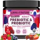 Llama Naturals Probiotics for Women and Men with Prebiotic Fiber, Vegan, Organic, Probiotic Gummies for Gut Health Support, Adults Real Fruit Gummy Vitamins, No Added Sugar Cane, Mixed Berry, 60 Ct Best By:08/2026